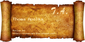 Thoma Apolka névjegykártya